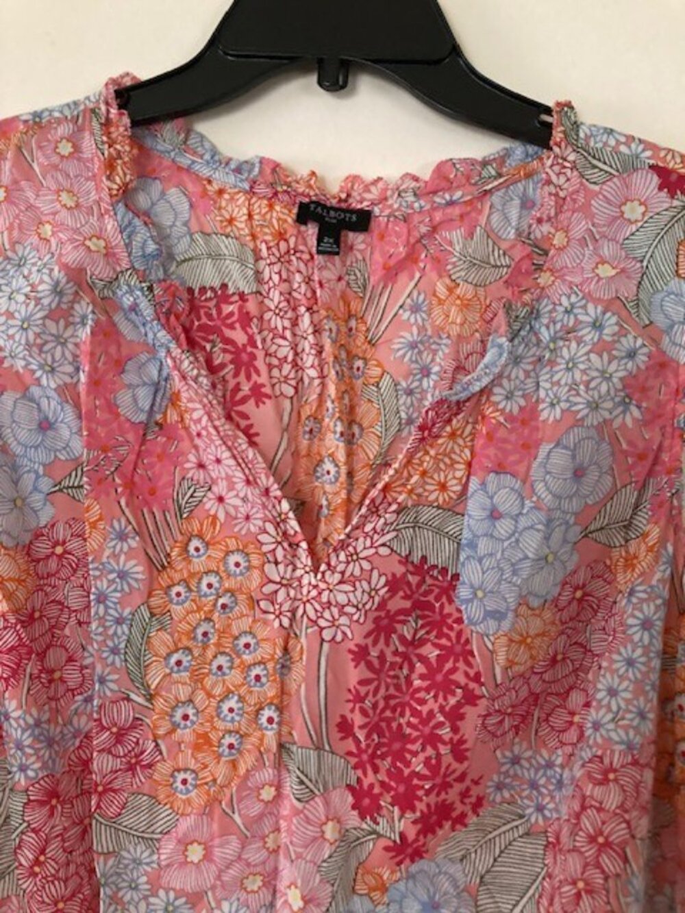 Talbots Very Lightweight Cotton Sleeveless Pink Patterned Top Size 2X - Picture 2 of 7